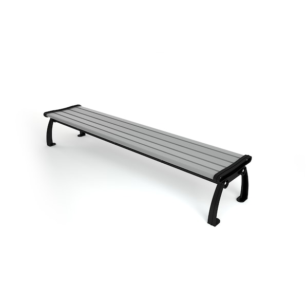 Frog Furnishings Gray 8' Heritage Backless Bench with Black Frame PB 8GRABFHERBAC - main